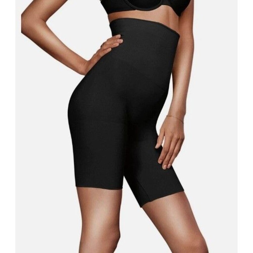 NIP Maidenform Shaping Hi Waist Thigh Slimmer Women's 2XL Black SE3047 Item 3731